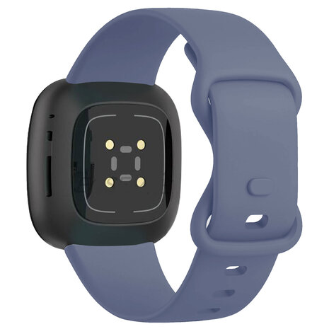 Strap-it® Strap-it Fitbit Versa 4 Silikon Armband Classic (Grau-Blau)