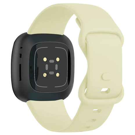 Strap-it® Strap-it Fitbit Sense 2 Silikon Armband Classic (Hellgelb)