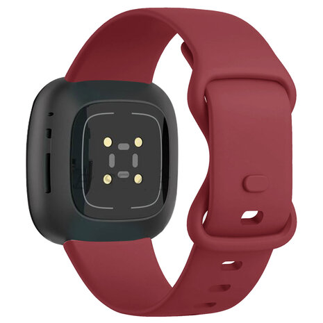 Strap-it® Strap-it Fitbit Sense 2 Silikon Armband Classic (Weinrot)
