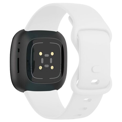 Strap-it® Strap-it Fitbit Sense 2 Silikon Armband Classic (Weiß)