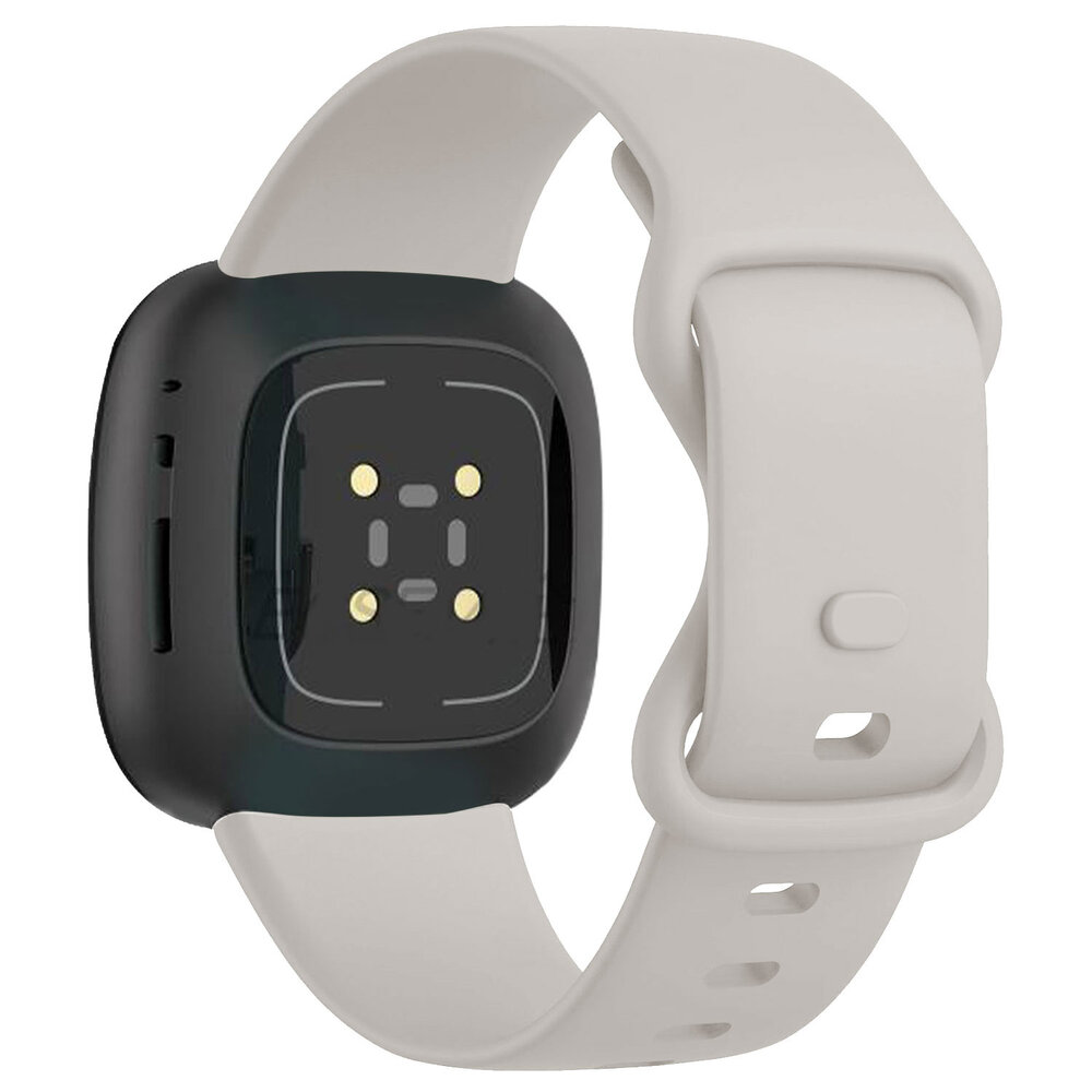 Strap-it® Strap-it Fitbit Versa 3 Silikon Armband Classic (Gebrochenes Weiß)