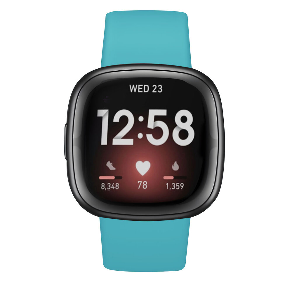 Strap-it® Strap-it Fitbit Versa 3 Silikon Armband Classic (Aqua) Strap-it® Strap-it Fitbit Versa 3 Silikon Armband Classic (Aqua)