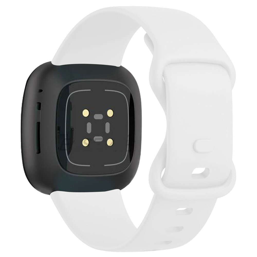 Strap-it® Strap-it Fitbit Versa 3 Silikon Armband Classic (Weiß)