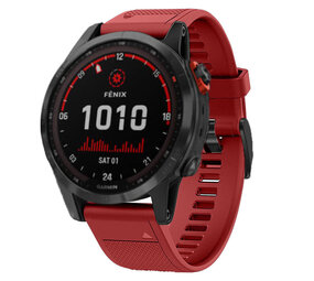 Strap-it® Garmin Fenix 7 Silikonarmband (Rot) Strap-it® Garmin Fenix 7 Silikonarmband (Rot)