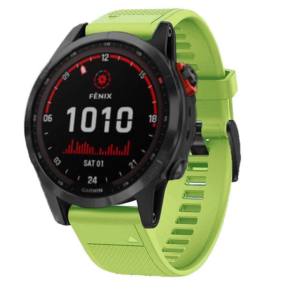 Strap-it® Strap-it Garmin Fenix 7 Silikonarmband (Hellgrün)