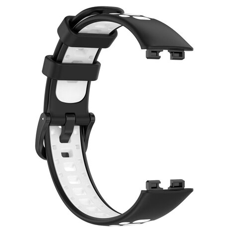 Strap-it® Strap-it Huawei Band 8 Atmendes Silikon Armband (Schwarz/Weiß) Strap-it® Strap-it Huawei Band 8 Atmendes Silikon Armband (Schwarz/Weiß)