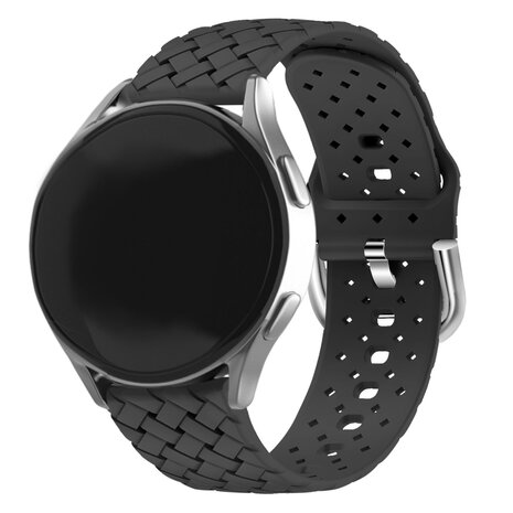 Strap-it® Strap-it Samsung Galaxy Watch 6 - 40mm Gewebtes Silikon Armband (Schwarz)