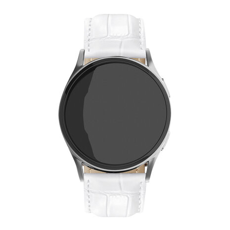 Strap-it® Strap-it Samsung Galaxy Watch 6 - 40mm Leder Armband Krokoprägung (Weiß) Strap-it® Strap-it Samsung Galaxy Watch 6 - 40mm Leder Armband Krokoprägung (Weiß)