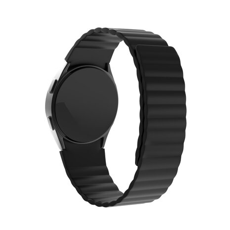 Strap-it® Strap-it Samsung Galaxy Watch 6 - 40mm Magnetisches Silikon Armband (Schwarz)