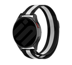 Strap-it® Samsung Galaxy Watch 6 - 40mm Milanese Armband (Schwarz/Weiß) Strap-it® Samsung Galaxy Watch 6 - 40mm Milanese Armband (Schwarz/Weiß)