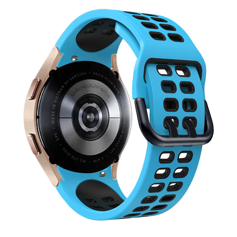 Strap-it® Strap-it Samsung Galaxy Watch 6 - 40mm Squared Sport Armband (Hellblau/Schwarz)
