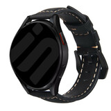 Strap-it® Samsung Galaxy Watch 6 - 44mm Leder Armband (Schwarz)