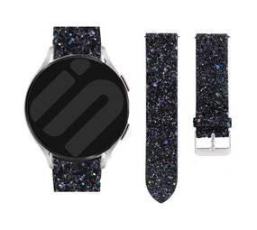 Strap-it® Samsung Galaxy Watch 6 - 44mm Glitter Leder Armband (Schwarz) Strap-it® Samsung Galaxy Watch 6 - 44mm Glitter Leder Armband (Schwarz)