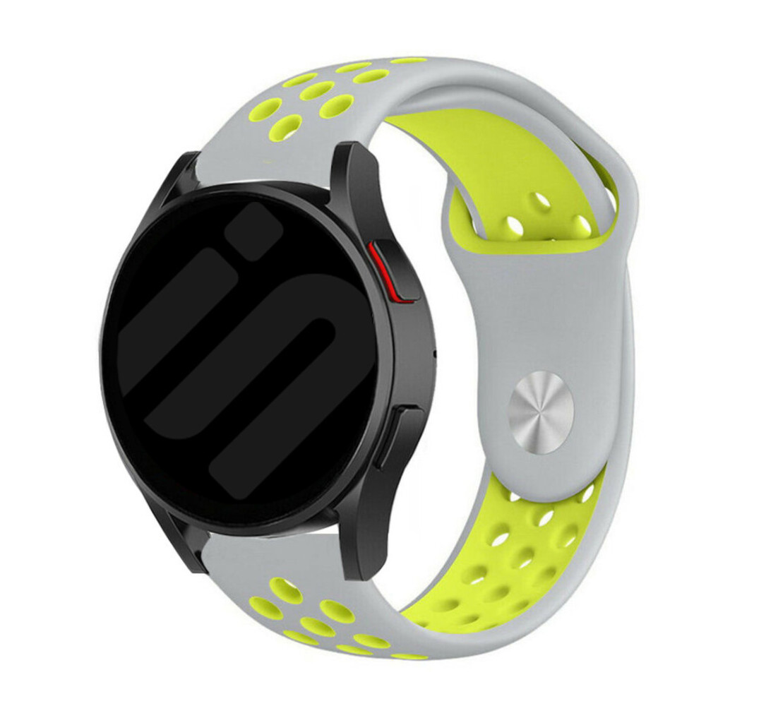 Strap-it® Strap-it Samsung Galaxy Watch 6 - 44mm Sport Armband (Grau/Gelb)