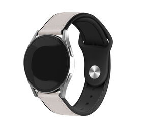 Strap-it® Samsung Galaxy Watch 6 Classic 43mm Hybrid Leder Armband (Weiß) Strap-it® Samsung Galaxy Watch 6 Classic 43mm Hybrid Leder Armband (Weiß)