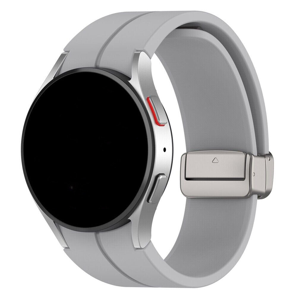 Strap-it® Strap-it Samsung Galaxy Watch 6 Classic 43mm Silikon Armband D-Buckle (Grau)