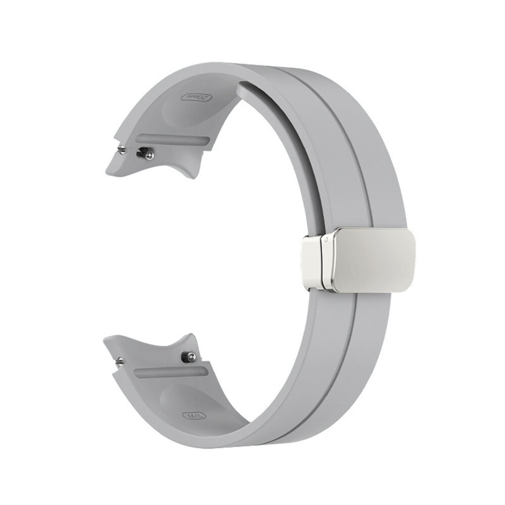 Strap-it® Strap-it Samsung Galaxy Watch 6 Classic 43mm Silikon Armband D-Buckle (Grau)