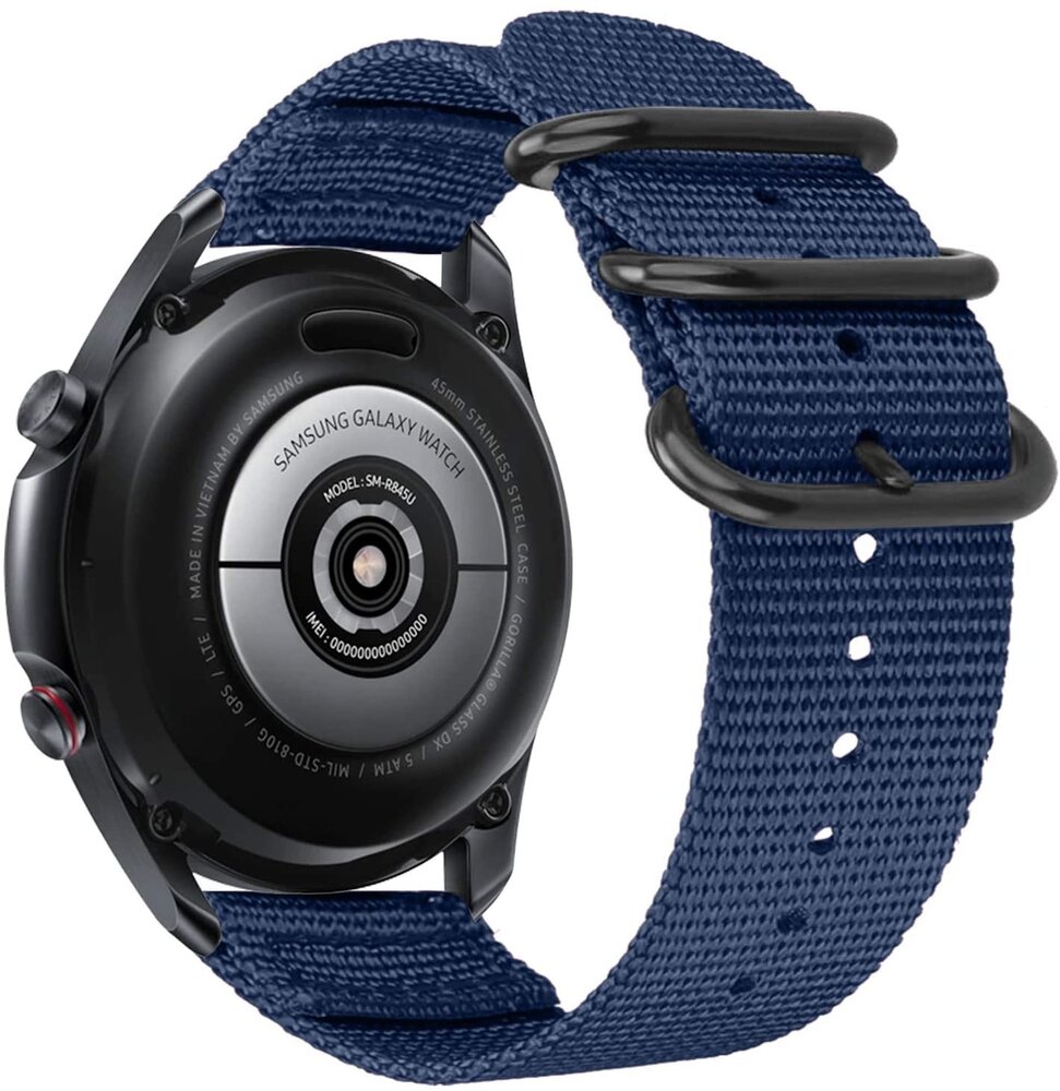 Strap-it® Strap-it Samsung Galaxy Watch 6 Classic 43mm Nylon Schnallenarmband (Blau)