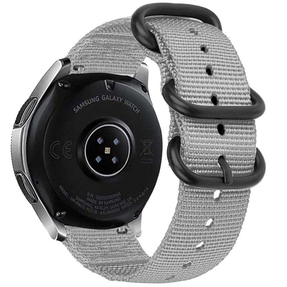Strap-it® Strap-it Samsung Galaxy Watch 6 Classic 43mm Nylon Schnallenarmband (Grau)