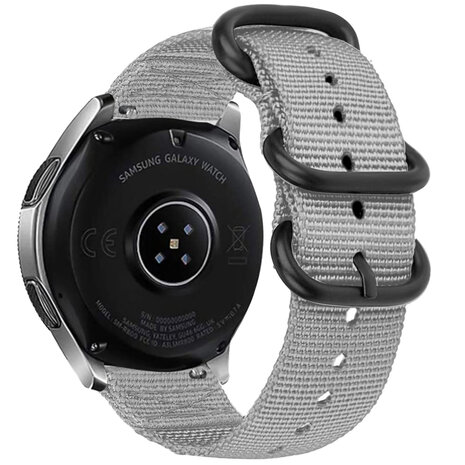 Strap-it® Strap-it Samsung Galaxy Watch 6 Classic 43mm Nylon Schnallenarmband (Grau)