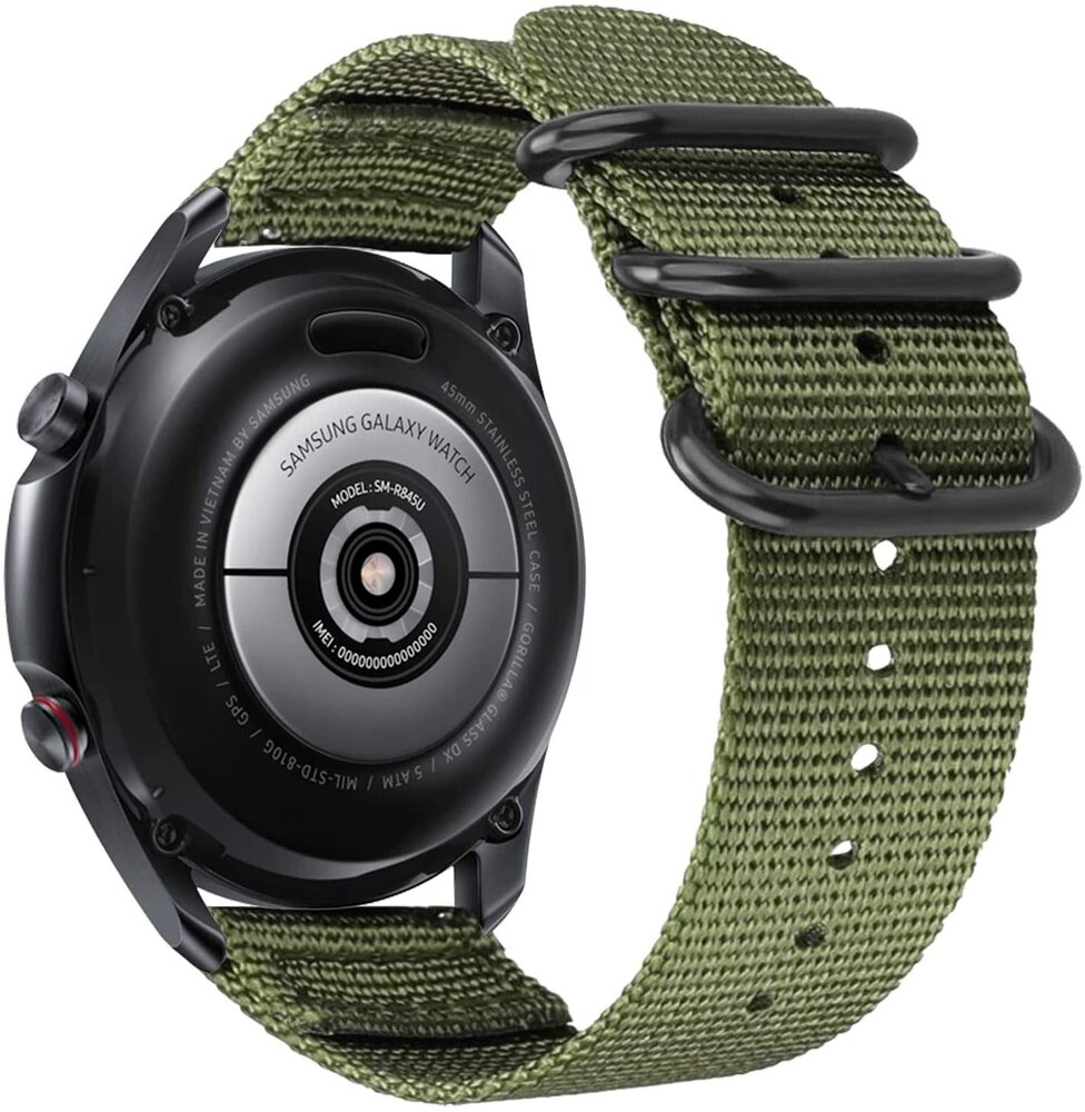 Strap-it® Strap-it Samsung Galaxy Watch 6 Classic 43mm Nylon Schnallenarmband (Grün)