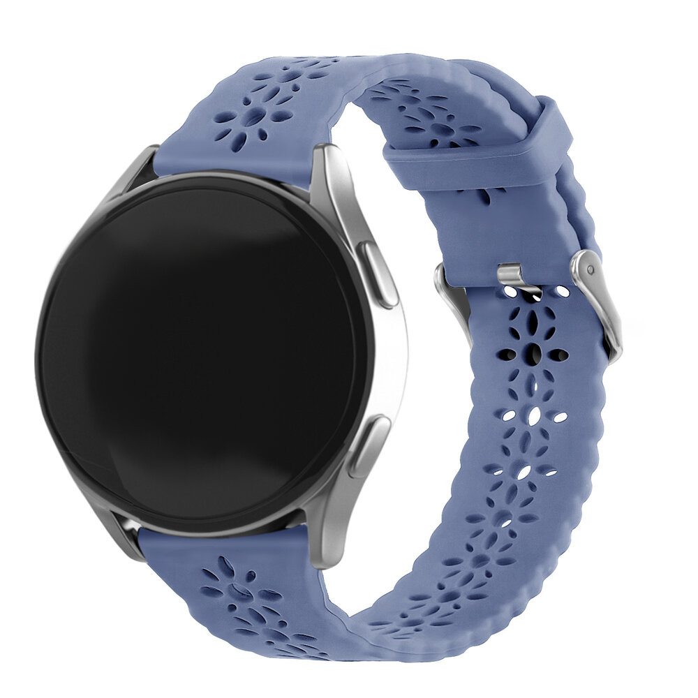 Strap-it® Strap-it Samsung Galaxy Watch 6 Classic 43mm Gemustertes Silikon Armband (Lavendel Grau)
