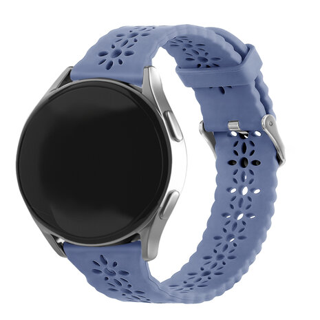 Strap-it® Strap-it Samsung Galaxy Watch 6 Classic 43mm Gemustertes Silikon Armband (Lavendel Grau)