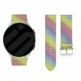 Strap-it® Samsung Galaxy Watch 6 Classic 47mm Glitter Leder Armband (Regenbogen)