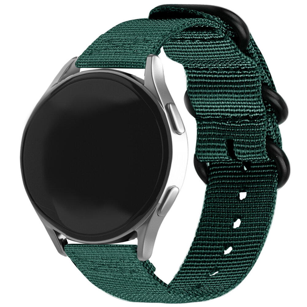 Strap-it® Strap-it Samsung Galaxy Watch 6 Classic 47mm Nylon Schnallenarmband (Dunkelgrün)