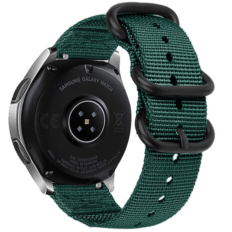 Strap-it® Strap-it Samsung Galaxy Watch 6 Classic 47mm Nylon Schnallenarmband (Dunkelgrün)