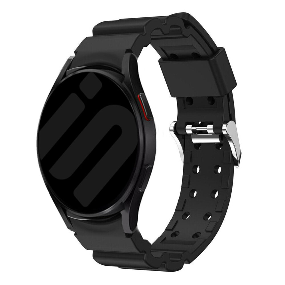 Strap-it® Strap-it Samsung Galaxy Watch 6 Classic 47mm Silikon Panzer Armband (Schwarz)
