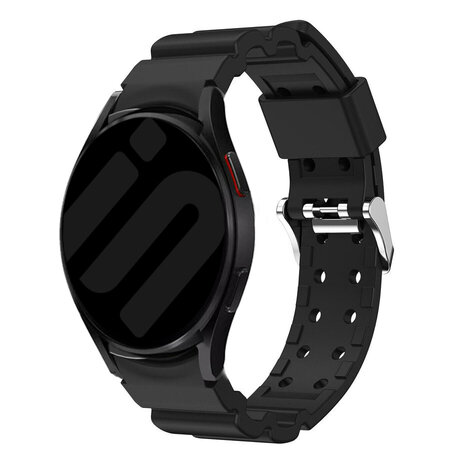 Strap-it® Strap-it Samsung Galaxy Watch 6 Classic 47mm Silikon Panzer Armband (Schwarz)