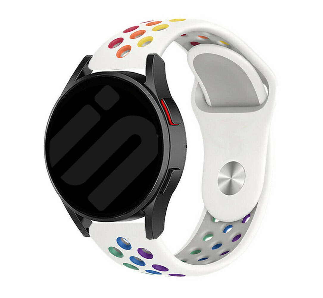 Strap-it® Strap-it Samsung Galaxy Watch 6 Classic 47mm Sport Armband (Weiß/Bunt)