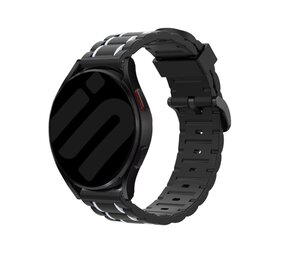 Strap-it® Samsung Galaxy Watch 6 Classic 47mm Robustes Silikon Armband (Schwarz/Weiß) Strap-it® Samsung Galaxy Watch 6 Classic 47mm Robustes Silikon Armband (Schwarz/Weiß)