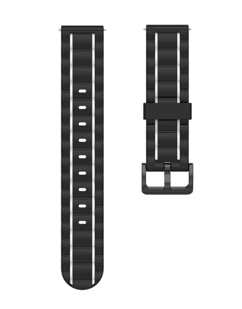 Strap-it® Strap-it Samsung Galaxy Watch 6 Classic 47mm Robustes Silikon Armband (Schwarz/Weiß) Strap-it® Strap-it Samsung Galaxy Watch 6 Classic 47mm Robustes Silikon Armband (Schwarz/Weiß)