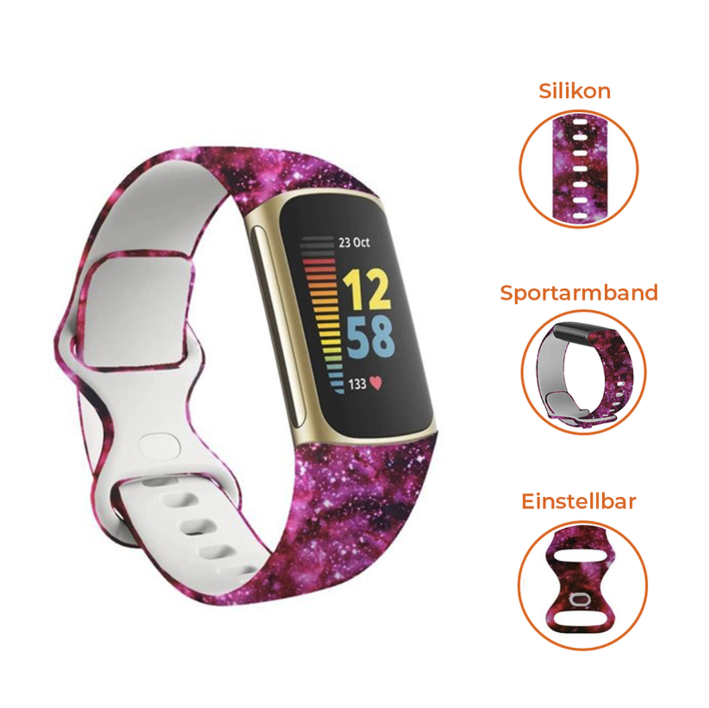 Strap-it® Strap-it® Pink Galaxy Fitbit Charge 5 Armband Strap-it® Strap-it® Pink Galaxy Fitbit Charge 5 Armband