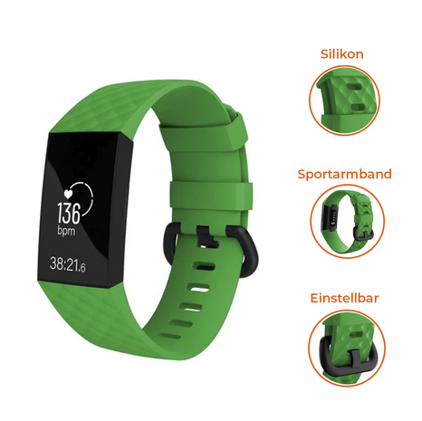 Strap-it® Strap-it Fitbit Charge 4 Armband Silikon (Grün)