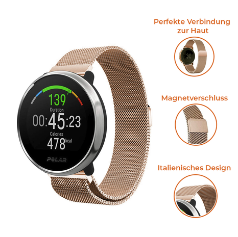 Strap-it® Strap-it Polar Ignite Milanese Armband (Roségold) Strap-it® Strap-it Polar Ignite Milanese Armband (Roségold)