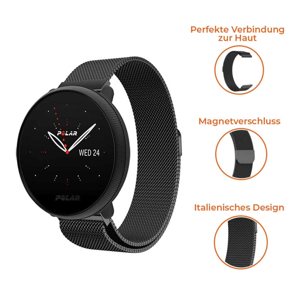 Strap-it® Strap-it Polar Ignite 2 Milanese Armband (Schwarz) Strap-it® Strap-it Polar Ignite 2 Milanese Armband (Schwarz)