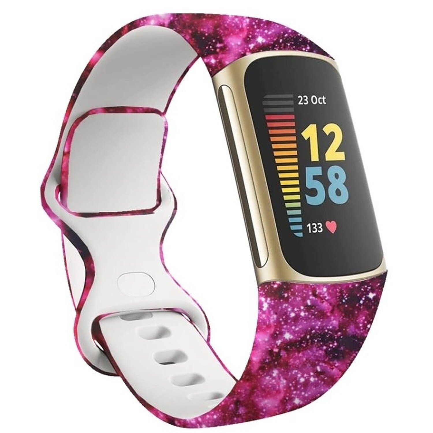 Strap it Strap it Pink Galaxy Fitbit Charge 5 Armband