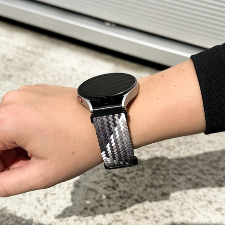 Strap-it® Strap-it Samsung Galaxy Watch 6 - 44mm Gewebtes Nylon Armband (Schwarz/Weiß) Strap-it® Strap-it Samsung Galaxy Watch 6 - 44mm Gewebtes Nylon Armband (Schwarz/Weiß)