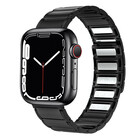 Strap-it® Strap-it Apple Watch 8 Luxus Magnetisches Stahlarmband (Schwarz)