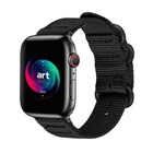 Strap-it® Strap-it Apple Watch 8 Nylonschnallenarmband (Schwarz)
