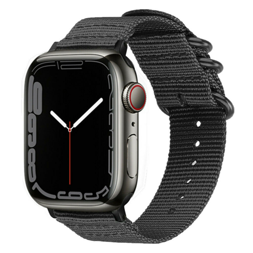 Strap-it® Strap-it Apple Watch 8 Nylonschnallenarmband (Schwarz) Strap-it® Strap-it Apple Watch 8 Nylonschnallenarmband (Schwarz)