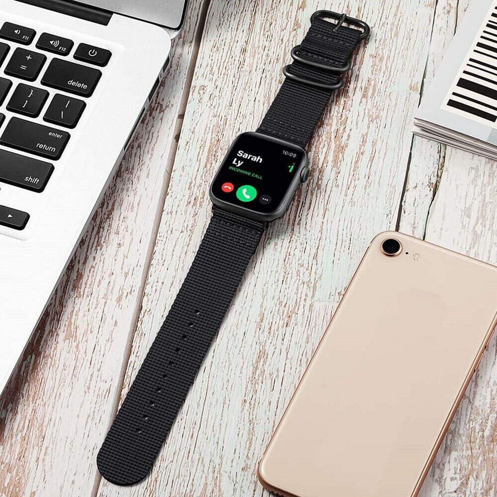 Strap-it® Strap-it Apple Watch 8 Nylonschnallenarmband (Schwarz) Strap-it® Strap-it Apple Watch 8 Nylonschnallenarmband (Schwarz)