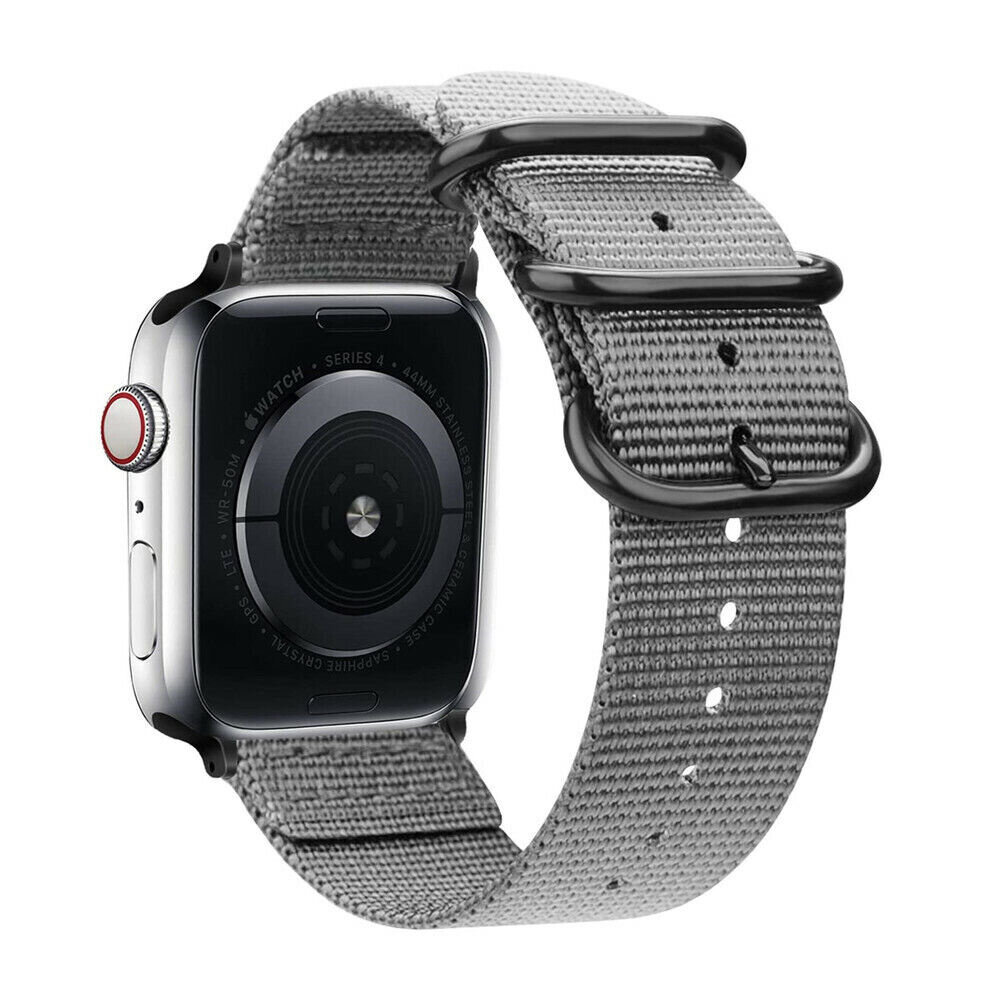Strap-it® Strap-it Apple Watch 8 Nylonschnallenarmband (Grau) Strap-it® Strap-it Apple Watch 8 Nylonschnallenarmband (Grau)