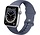 Strap-it Apple Watch 8 Armband Silikon (Grau-Blau)