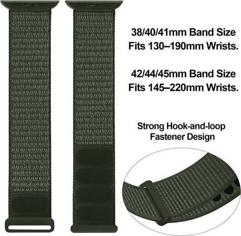 Strap-it® Strap-it Apple Watch 8 Armband Nylon (Armeegrün) Strap-it® Strap-it Apple Watch 8 Armband Nylon (Armeegrün)