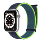 Strap-it® Strap-it Apple Watch 8 Armband Nylon (Dunkelblau/Lime)