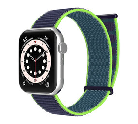 Strap-it® Apple Watch 8 Armband Nylon (Dunkelblau/Lime) Strap-it® Apple Watch 8 Armband Nylon (Dunkelblau/Lime)